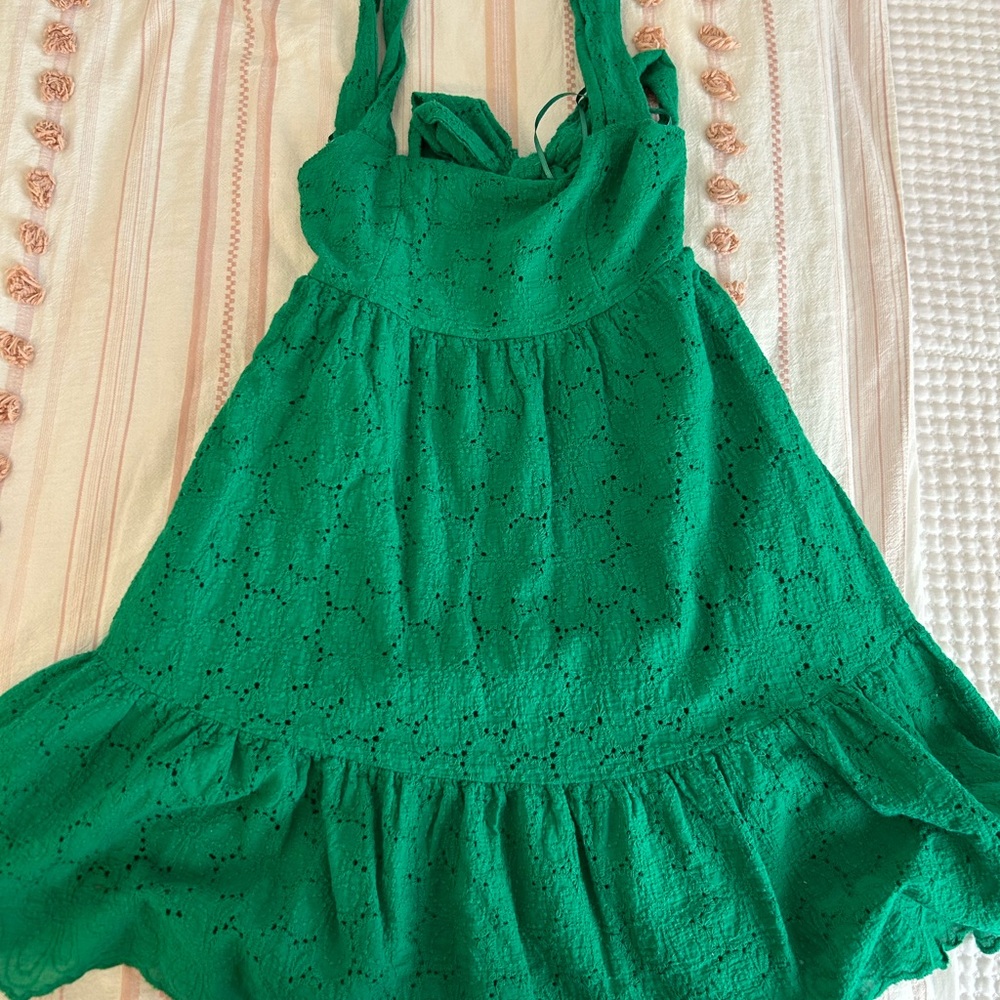 Eyelet Sundress in Emerald Green